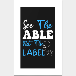 See The Able Not The Label Autism Awareness Puzzle Piece Posters and Art